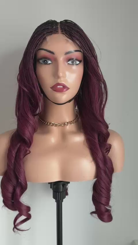 Roxanne - Burgundy Micro-Braided Waves