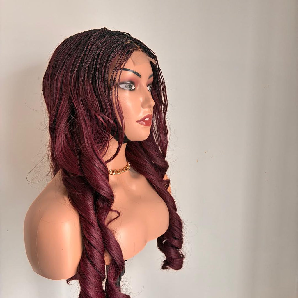 Roxanne - Burgundy Micro-Braided Waves
