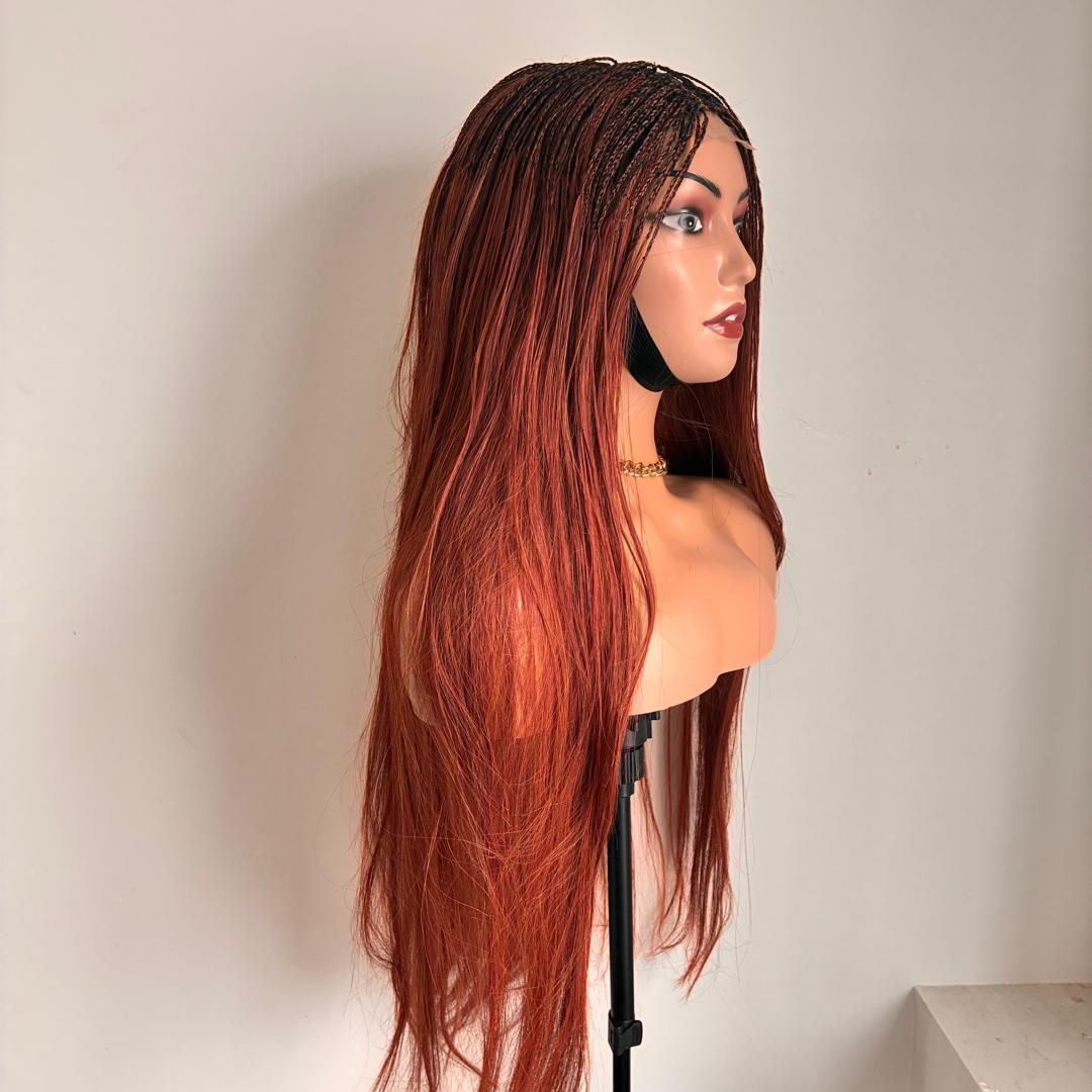 FireFox- Fiery Burnt Orange Micro-Braids